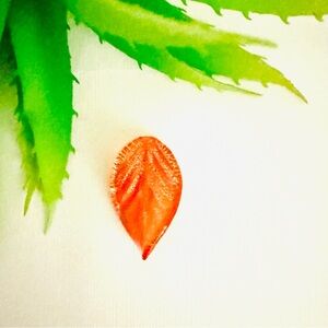 Orange and Gold Leaf-Shaped Glass Pendant